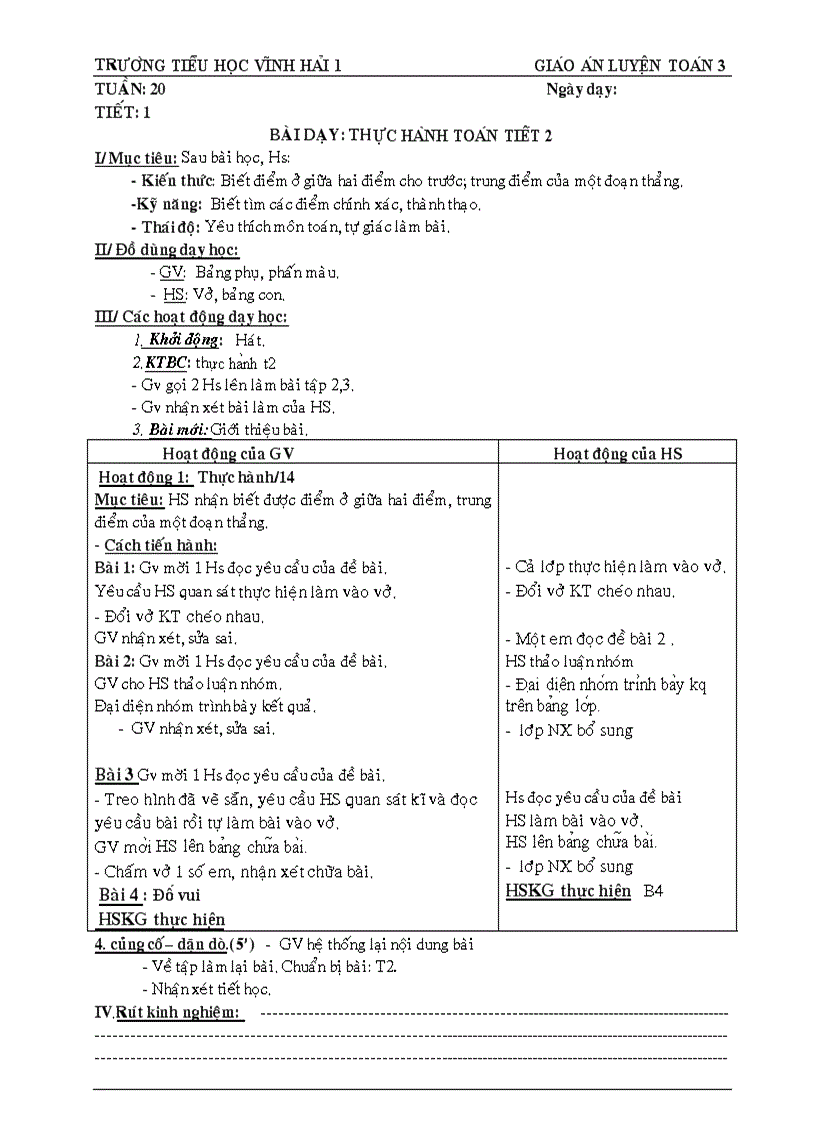 image for page Giao an thực hành toán HK2 lớp 3