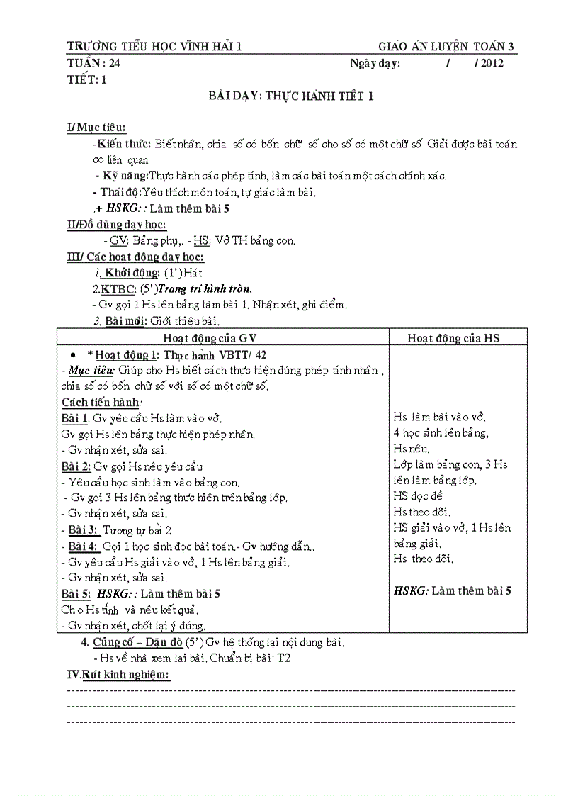 image for page Giao an thực hành toán HK2 lớp 3