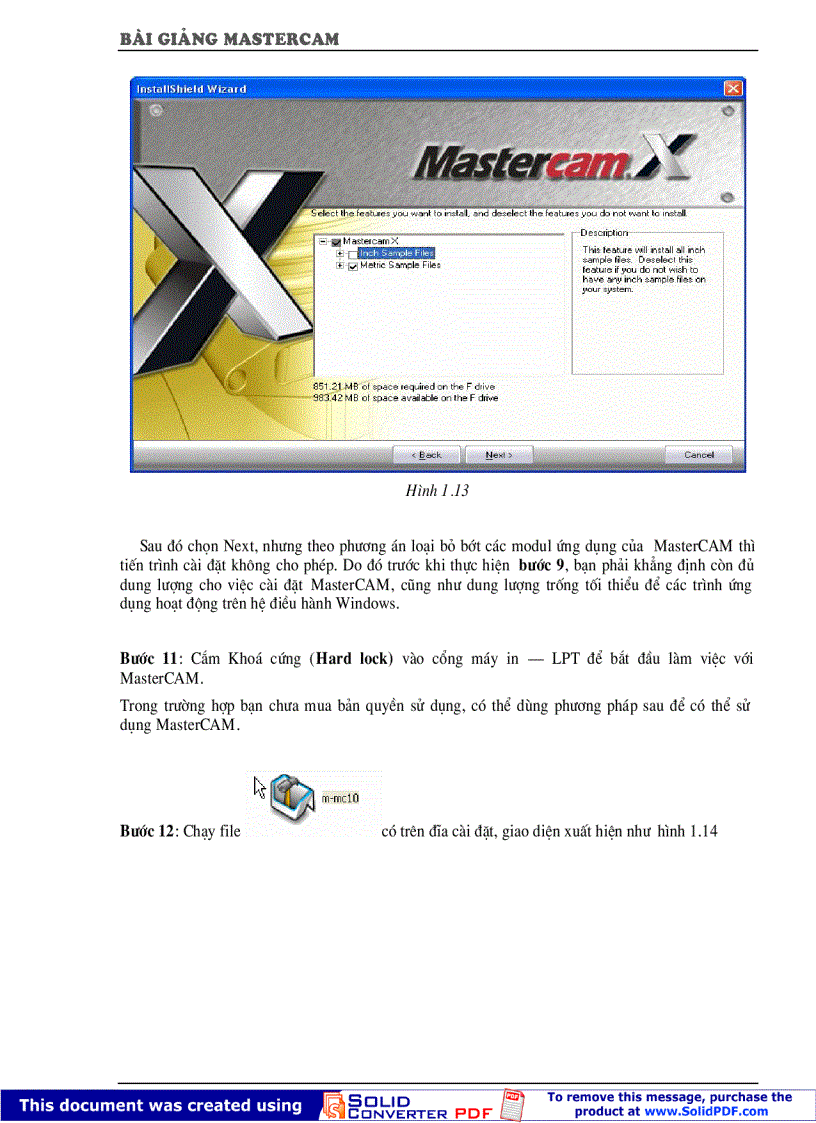 image for page Giao trinh MasterCAM X Vietnamese
