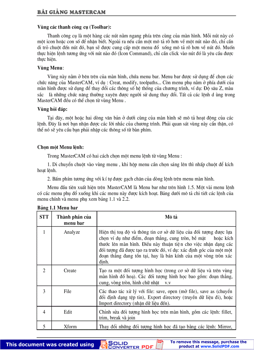 image for page Giao trinh MasterCAM X Vietnamese