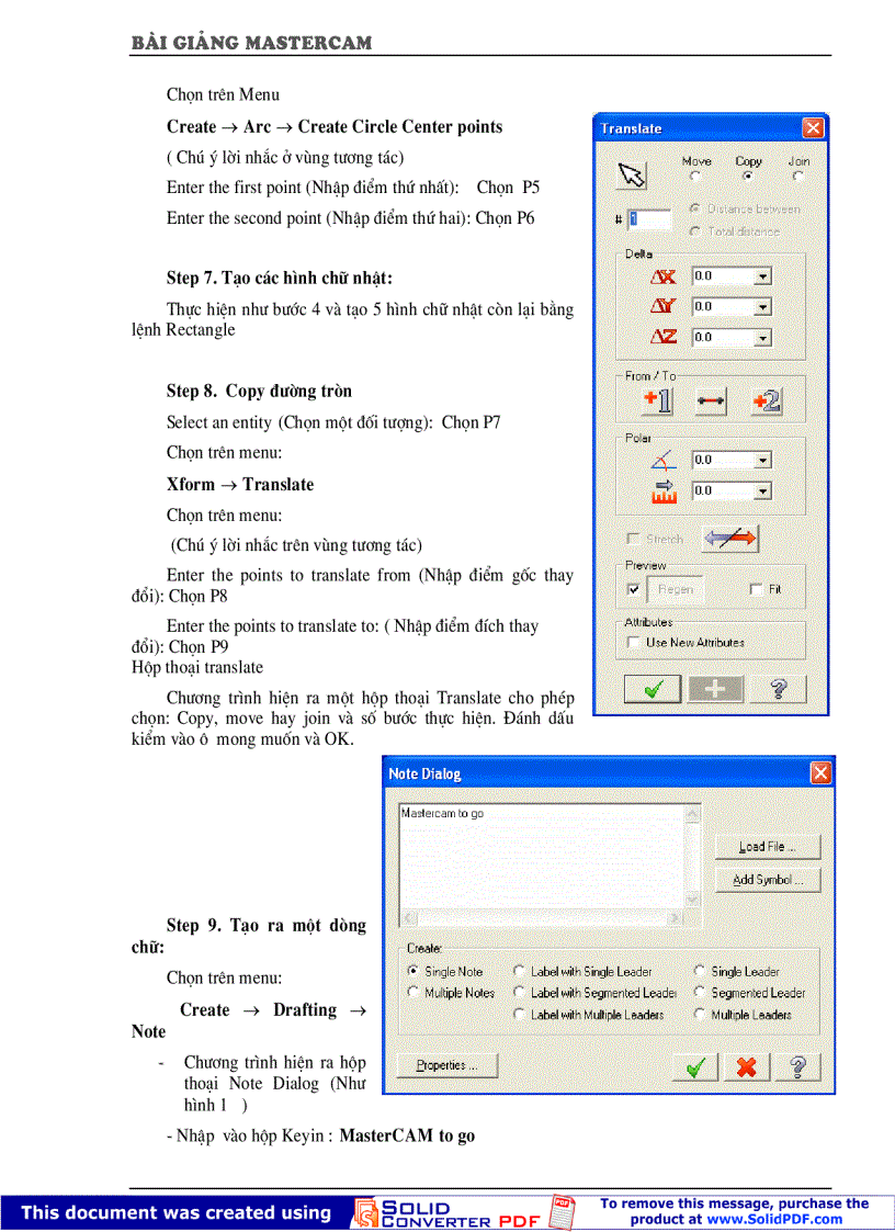 image for page Giao trinh MasterCAM X Vietnamese