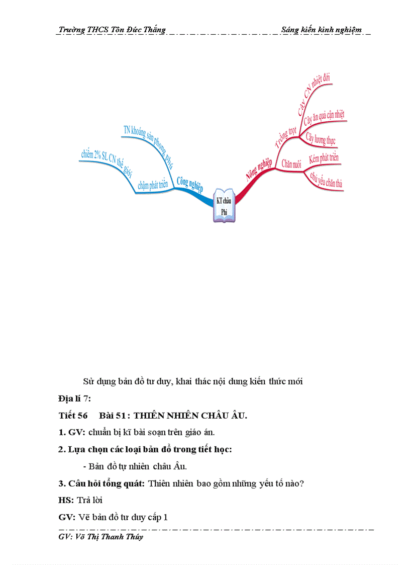 Kĩ năng sử dụng sơ đồ tư duy các Châu Đl