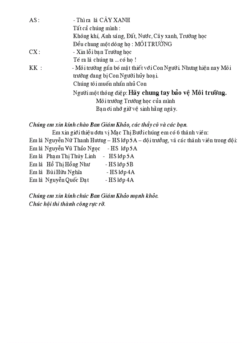 image for page Màn chào hỏi thi VSCN VSMT