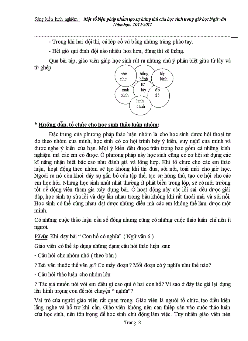 image for page Tạo hứng thú của học sinh Ngữ văn