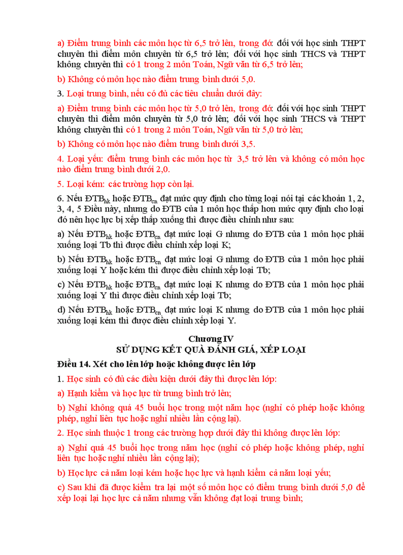 image for page TT 40 và TT51 về đánh giá xếp loại HS