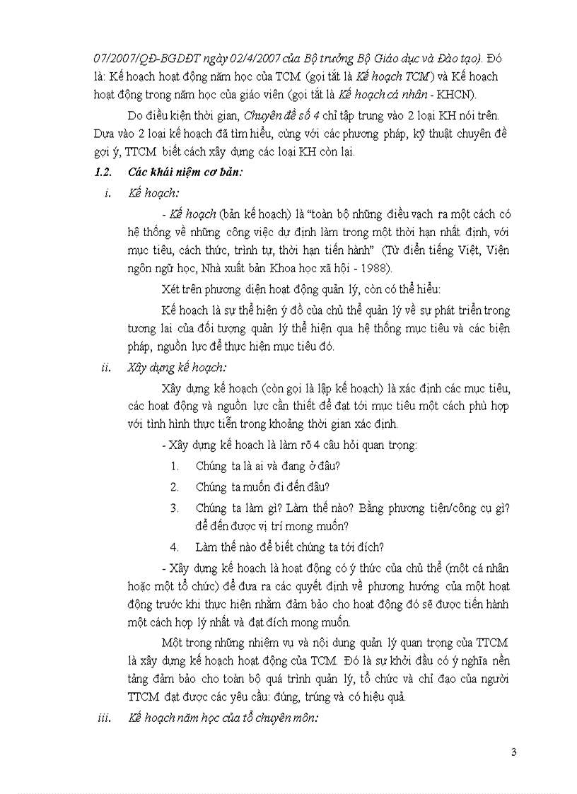 image for page Xây dựng kế hoạch của tổ chuyên môn