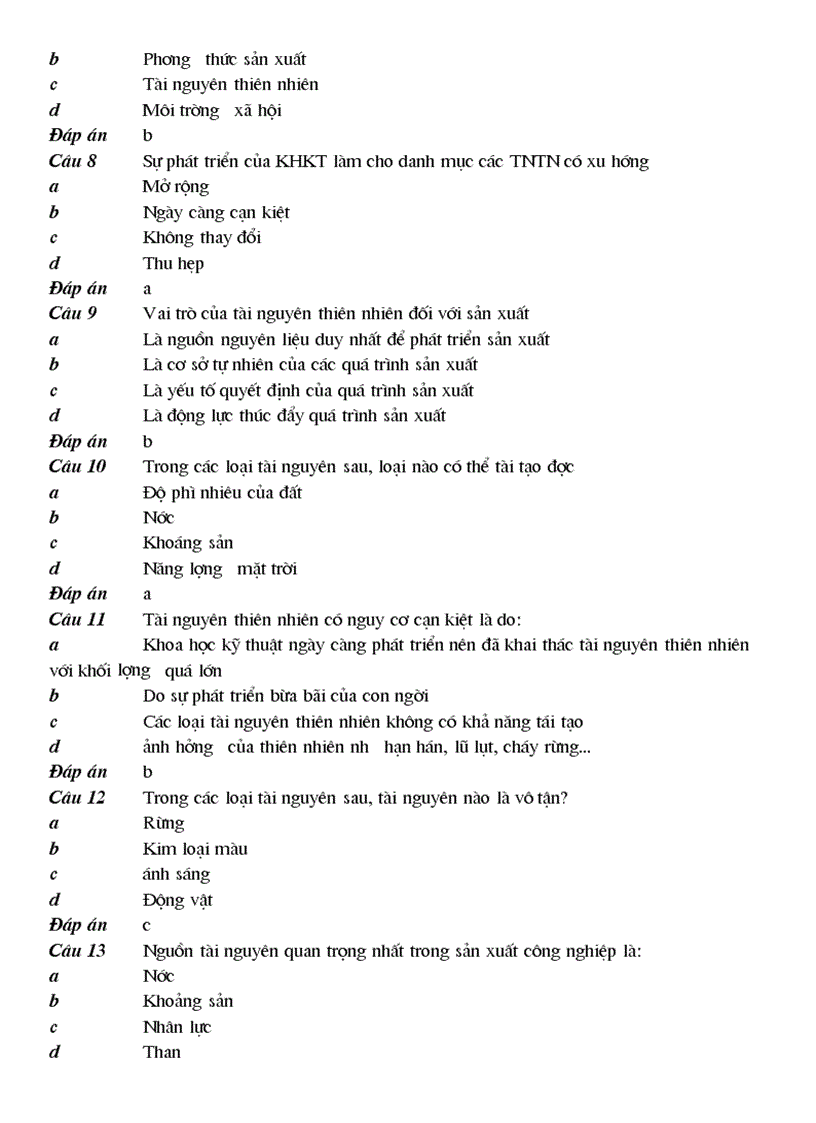 image for page 100 cau trac nghiem Dia Ly 10