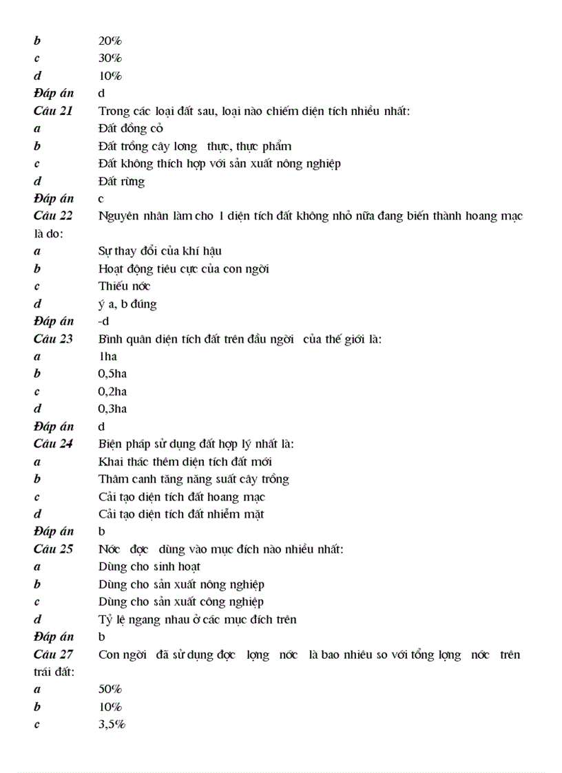 image for page 100 cau trac nghiem Dia Ly 10