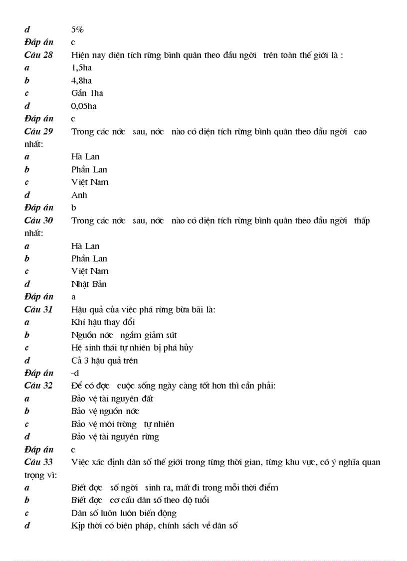 image for page 100 cau trac nghiem Dia Ly 10