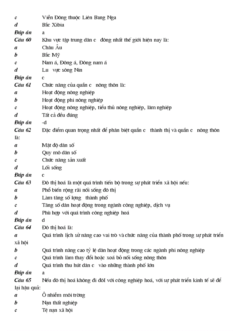image for page 100 cau trac nghiem Dia Ly 10