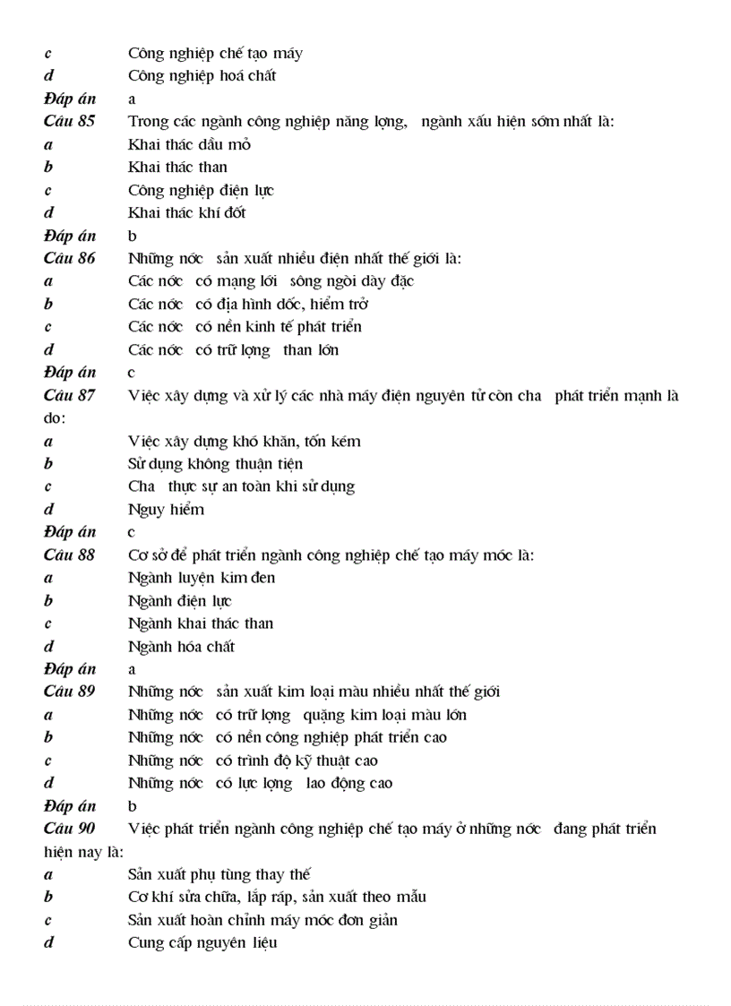 image for page 100 cau trac nghiem Dia Ly 10