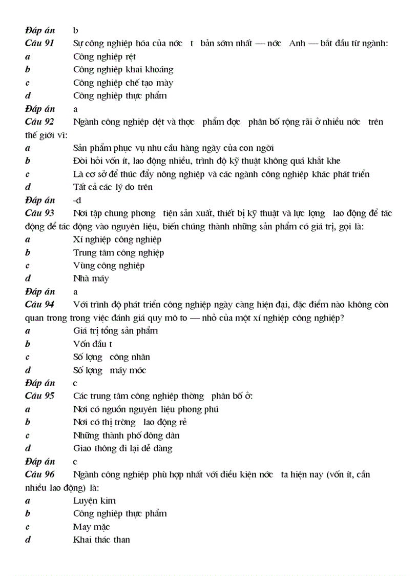 image for page 100 cau trac nghiem Dia Ly 10