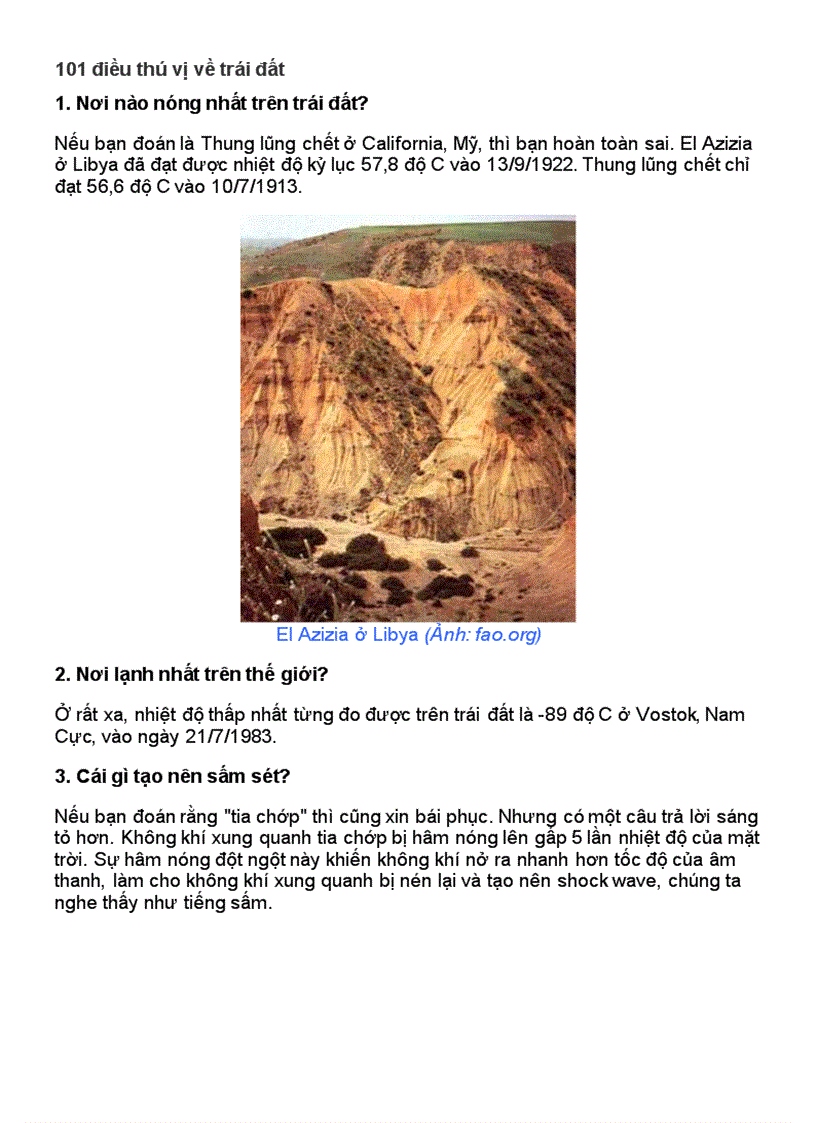 image for page 101 điều thú vị về trái đất