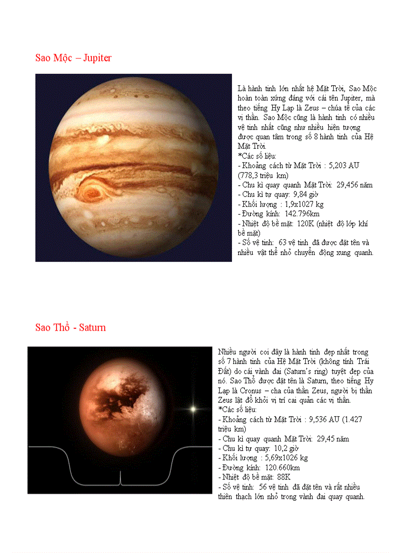 image for page Các hành tinh của Mặt Trời