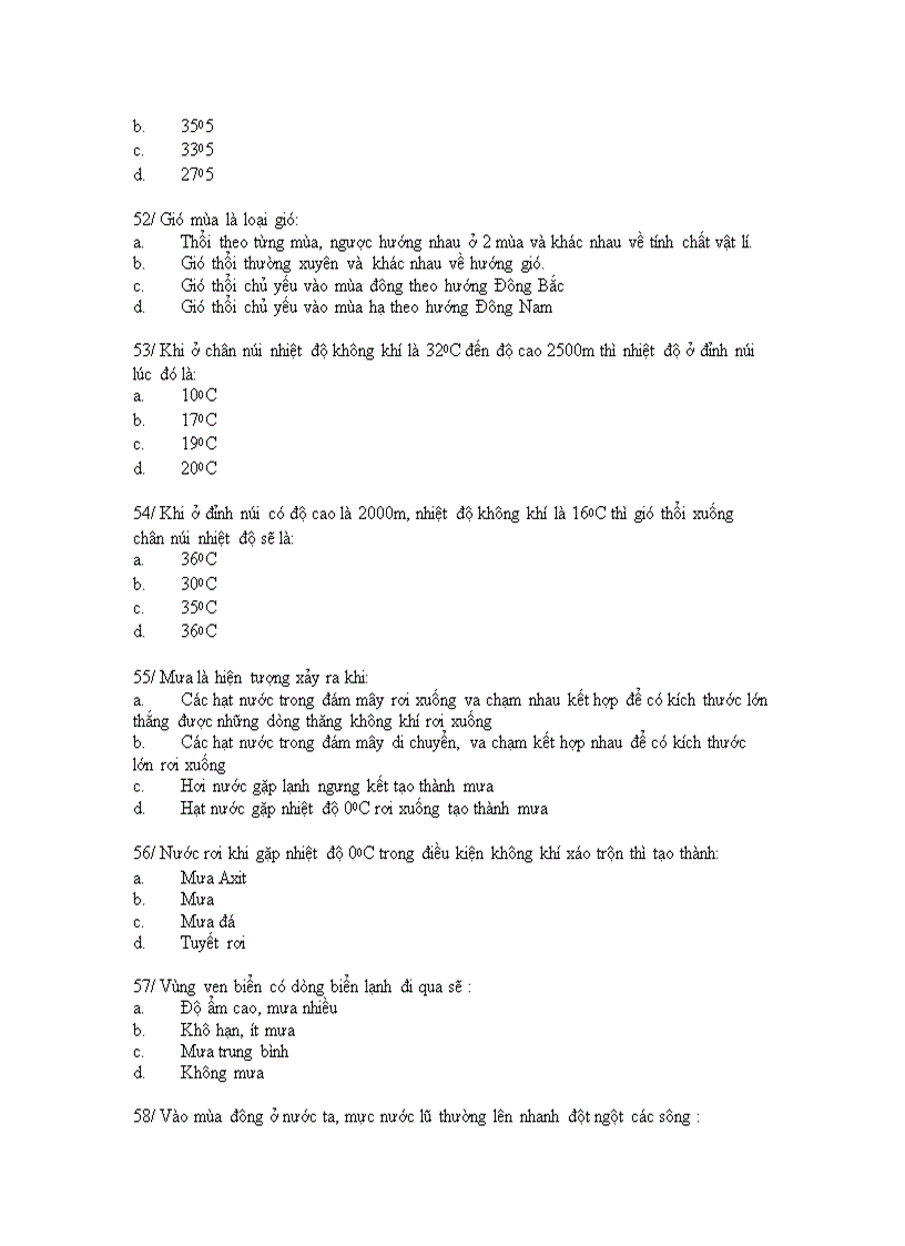 image for page Cau hoi trac nghiem Dia li 10