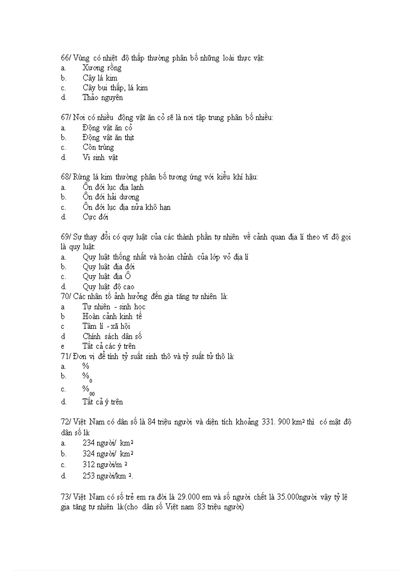 image for page Cau hoi trac nghiem Dia li 10