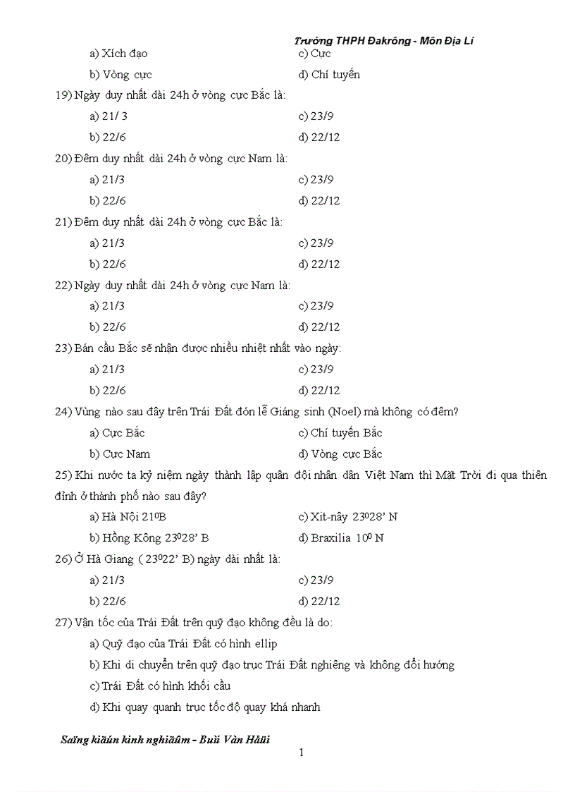 image for page Câu hỏi trắc nghiệm Địa lí 10 1