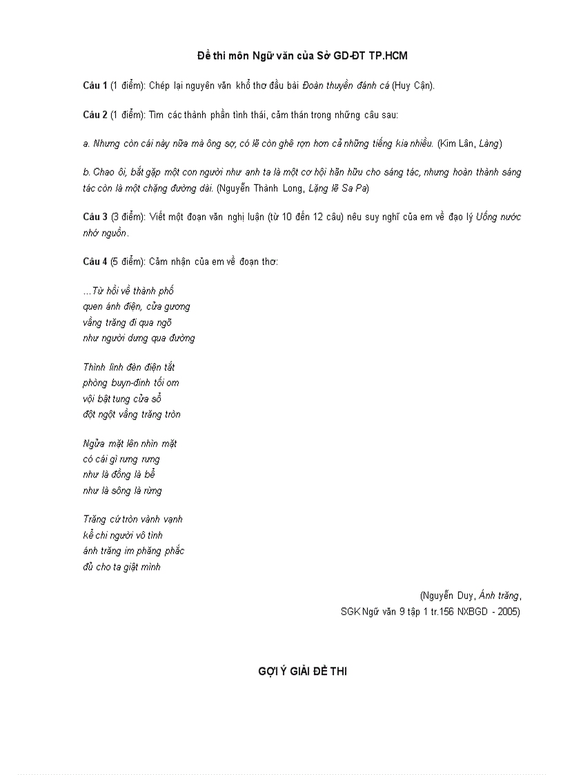 image for page Đề thi lên lớp 10 tham khảo