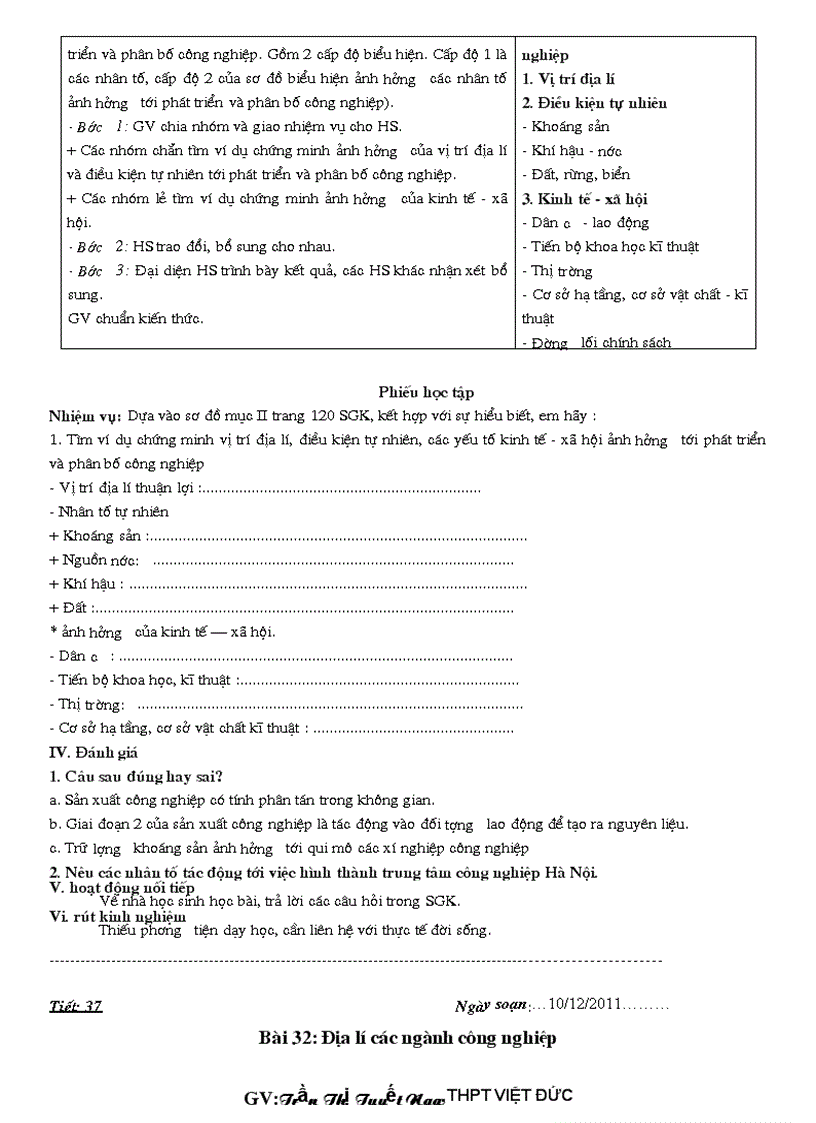 image for page GA Địa lí 10 HKII thực hiện giảm tải từng nội dung