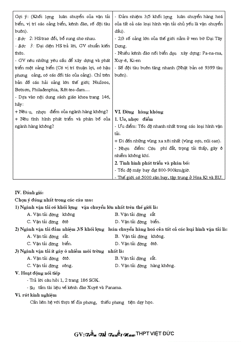 image for page GA Địa lí 10 HKII thực hiện giảm tải từng nội dung