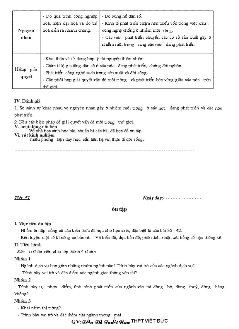 image for page GA Địa lí 10 HKII thực hiện giảm tải từng nội dung