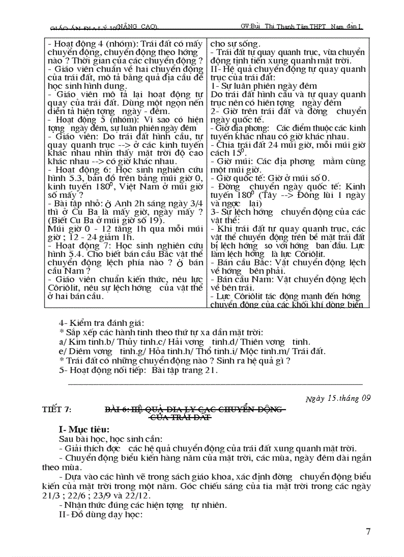 image for page Giáo án Địa 10 Nâng cao cả năm