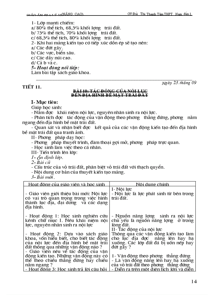 image for page Giáo án Địa 10 Nâng cao cả năm