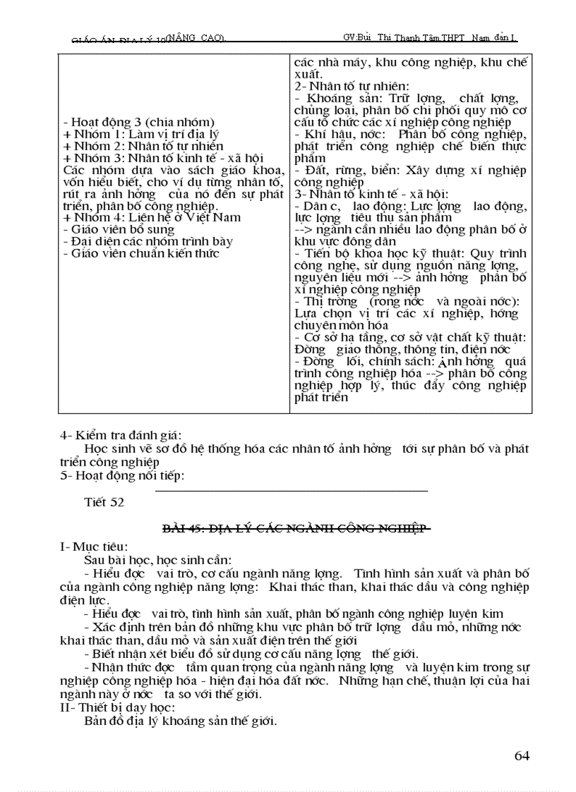 image for page Giáo án Địa 10 Nâng cao cả năm