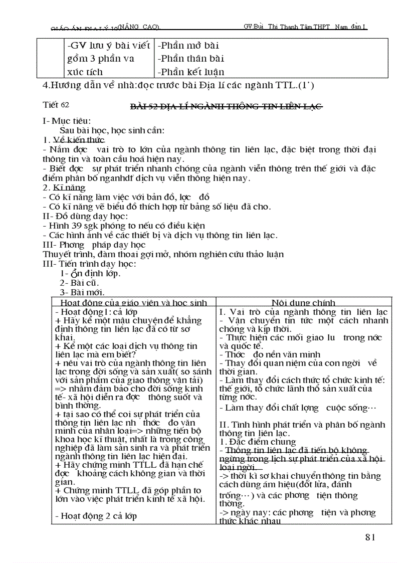 image for page Giáo án Địa 10 Nâng cao cả năm