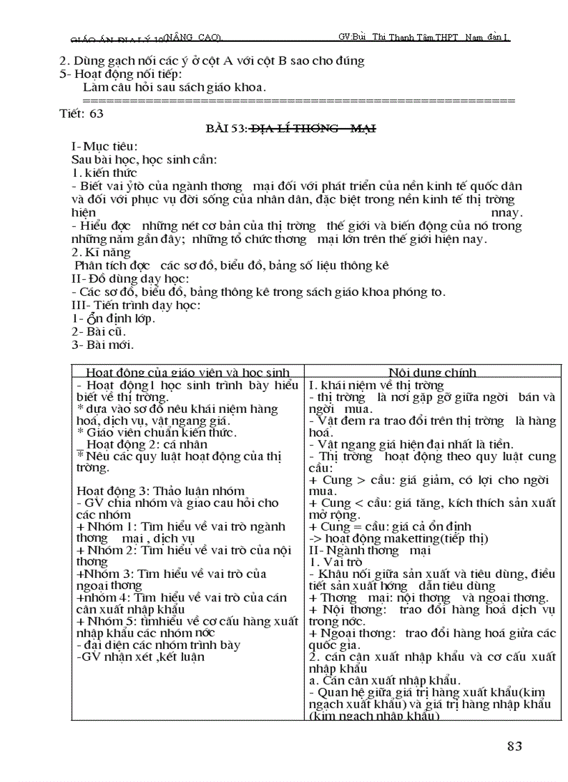 image for page Giáo án Địa 10 Nâng cao cả năm