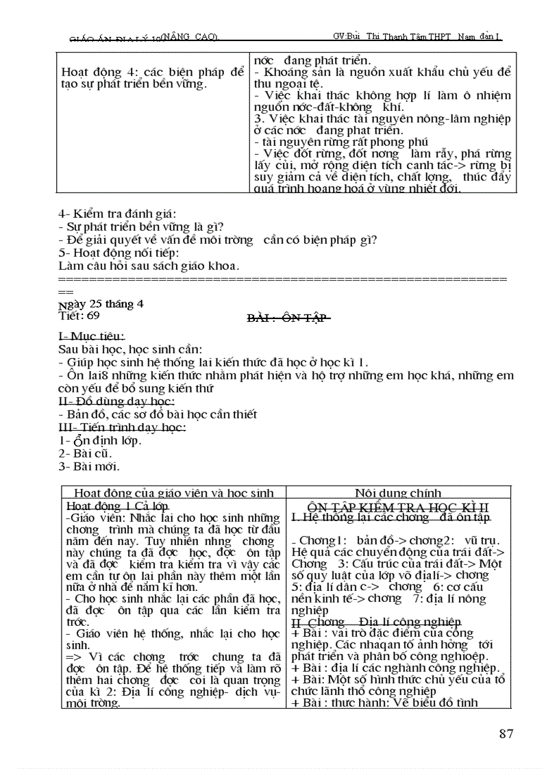 image for page Giáo án Địa 10 Nâng cao cả năm