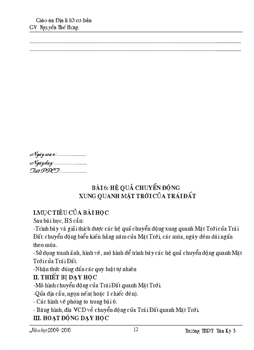 image for page Giáo án Địa lí 10 Cơ bản