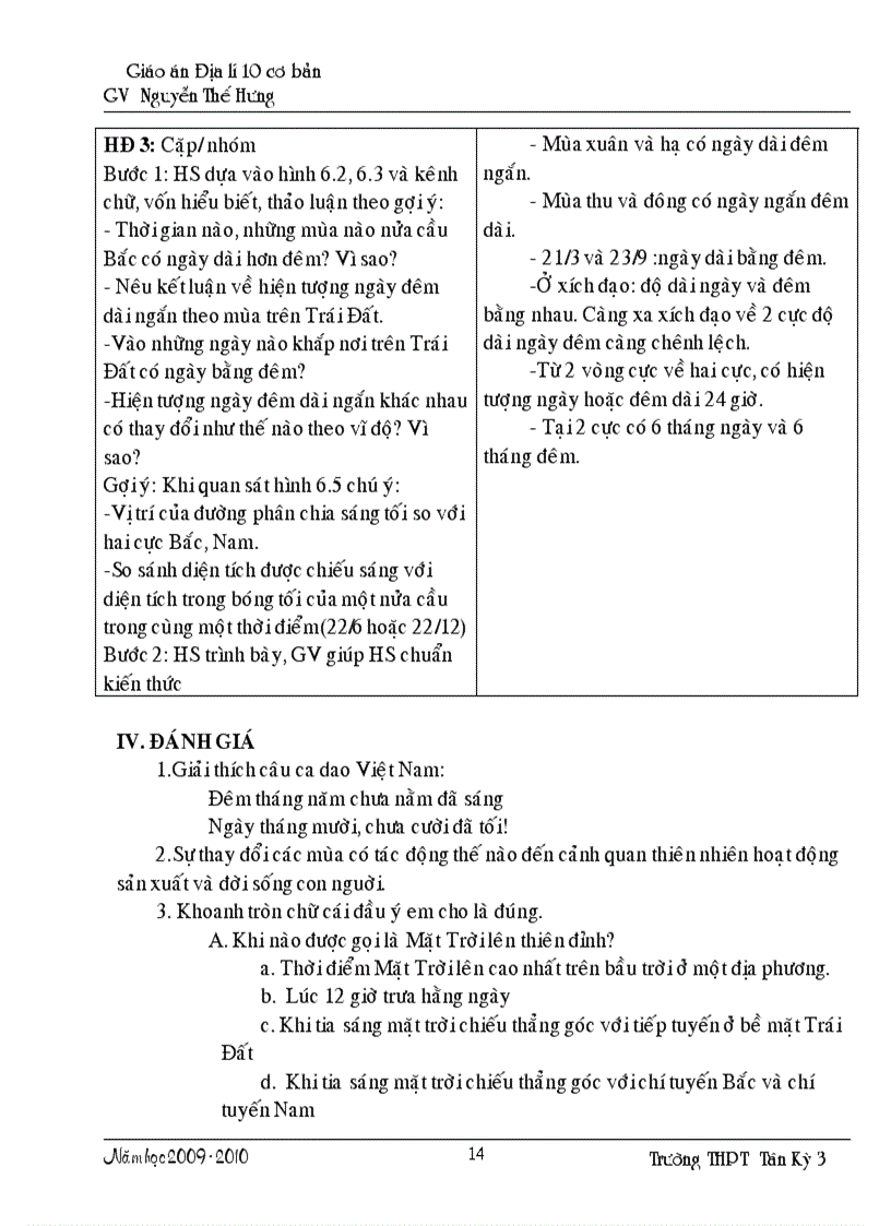 image for page Giáo án Địa lí 10 Cơ bản