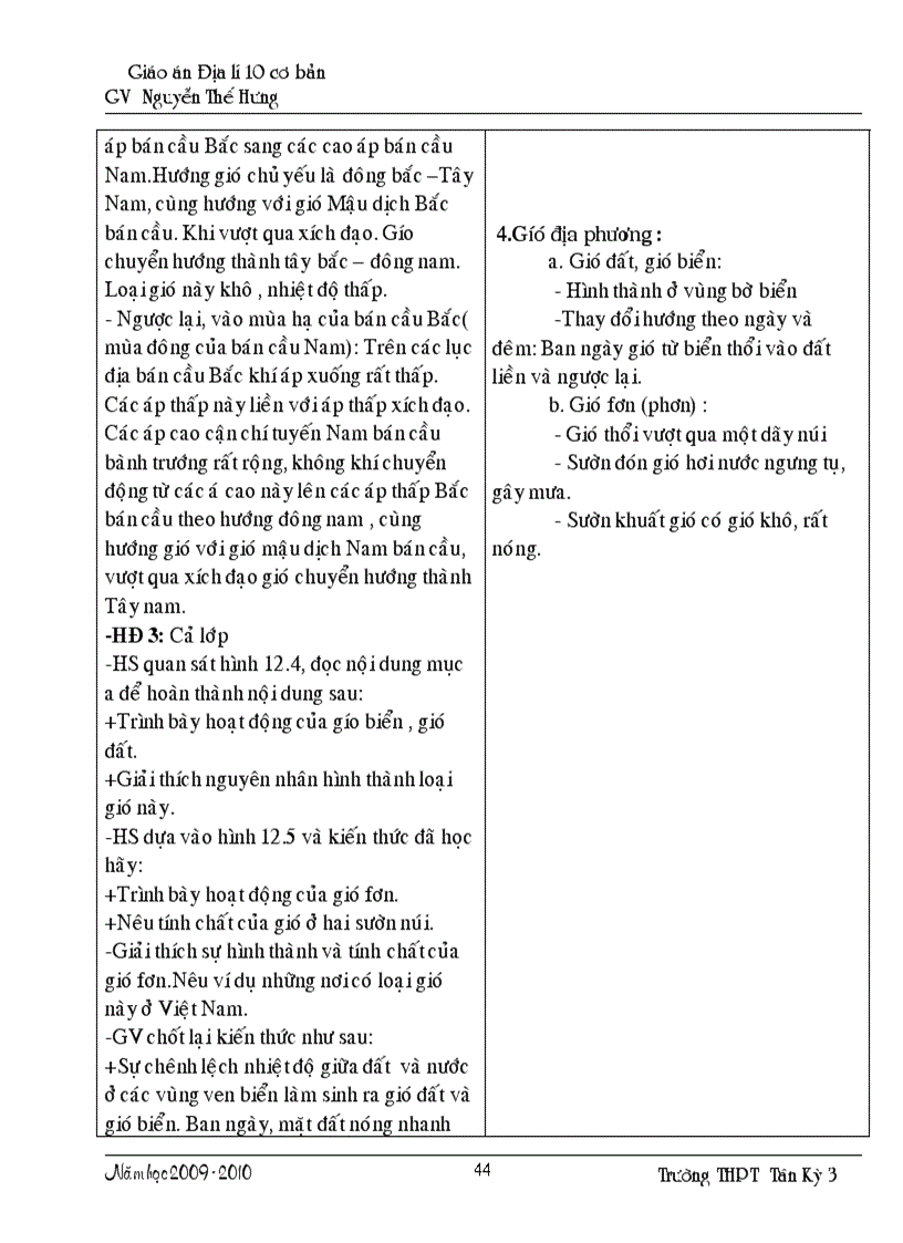 image for page Giáo án Địa lí 10 Cơ bản