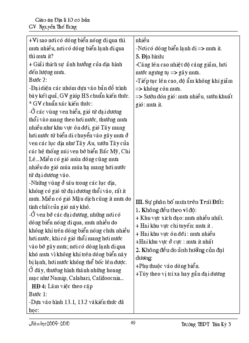 image for page Giáo án Địa lí 10 Cơ bản