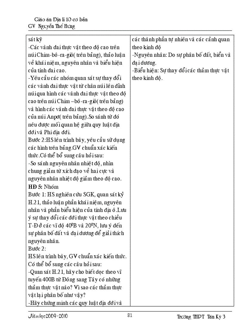 image for page Giáo án Địa lí 10 Cơ bản