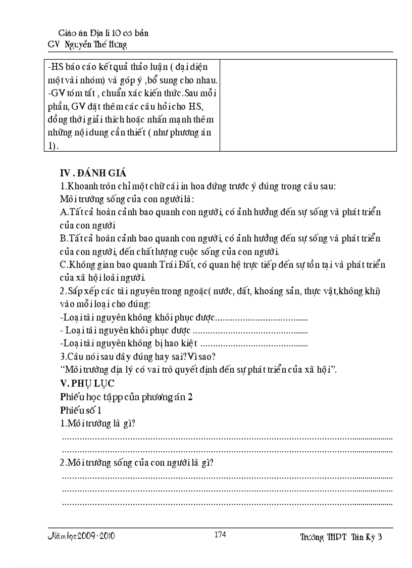 image for page Giáo án Địa lí 10 Cơ bản