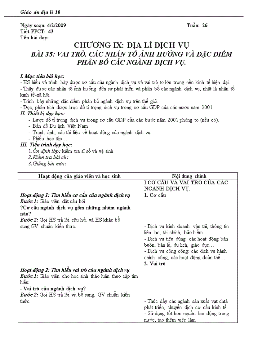 image for page Giao an dia li 10 HKII