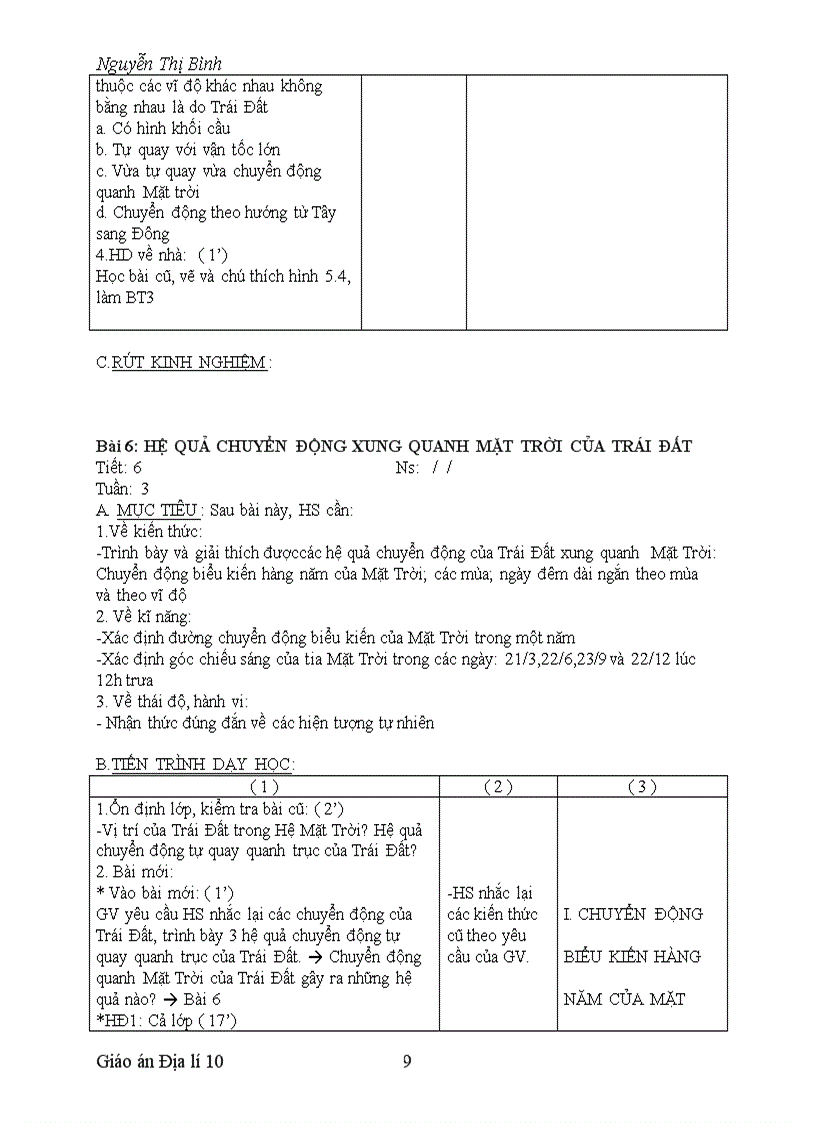 image for page Giao an địa lí 10 tích hợp gd kĩ năng sống