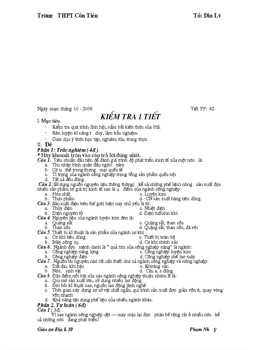 image for page Giáo án lớp 10 Bài 33 34