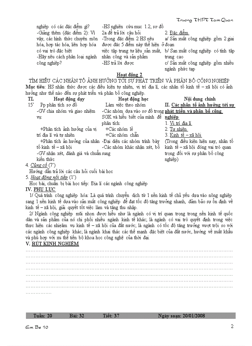 image for page Giáo án Địa 10 HKII 3 cột 1