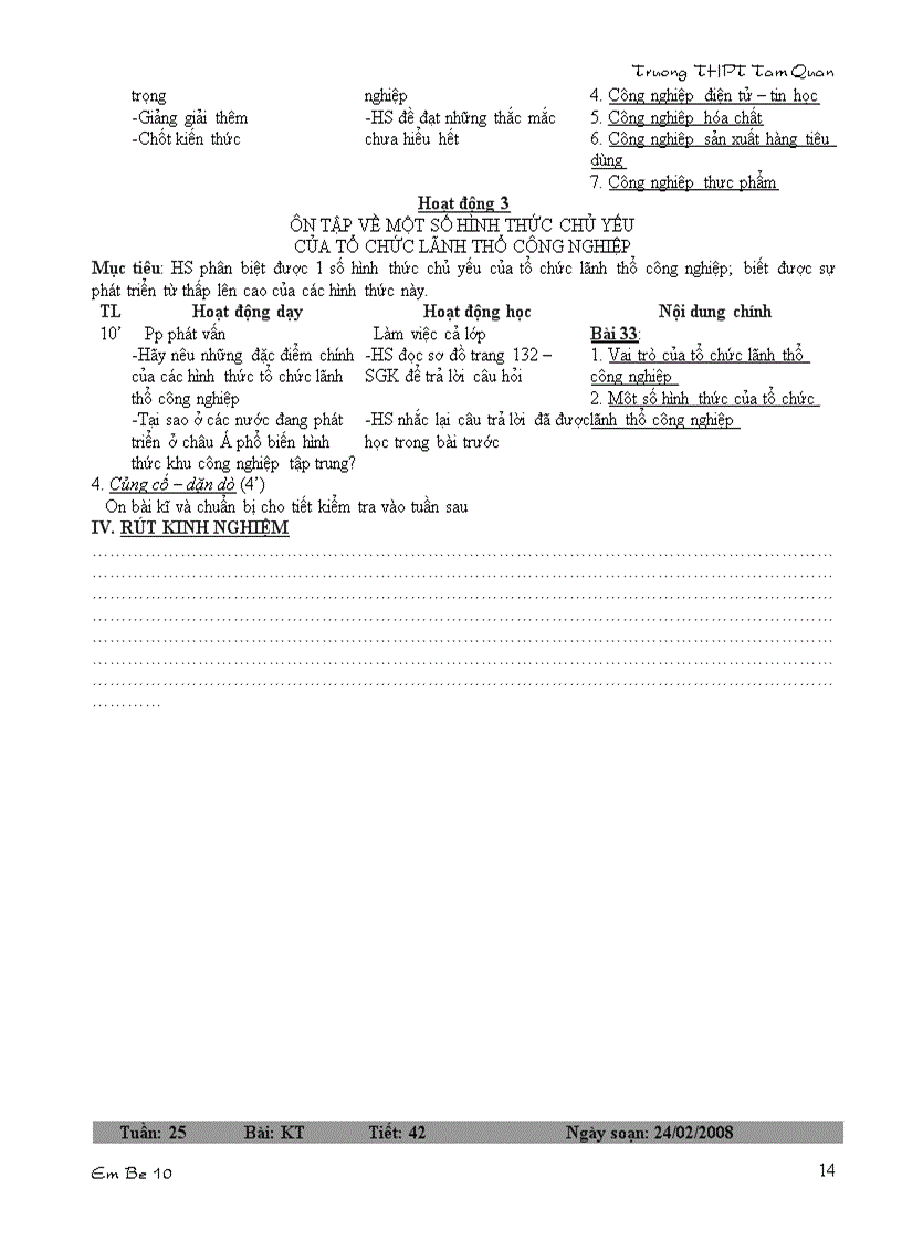 image for page Giáo án Địa 10 HKII 3 cột 1