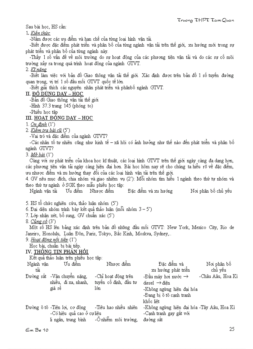 image for page Giáo án Địa 10 HKII 3 cột 1