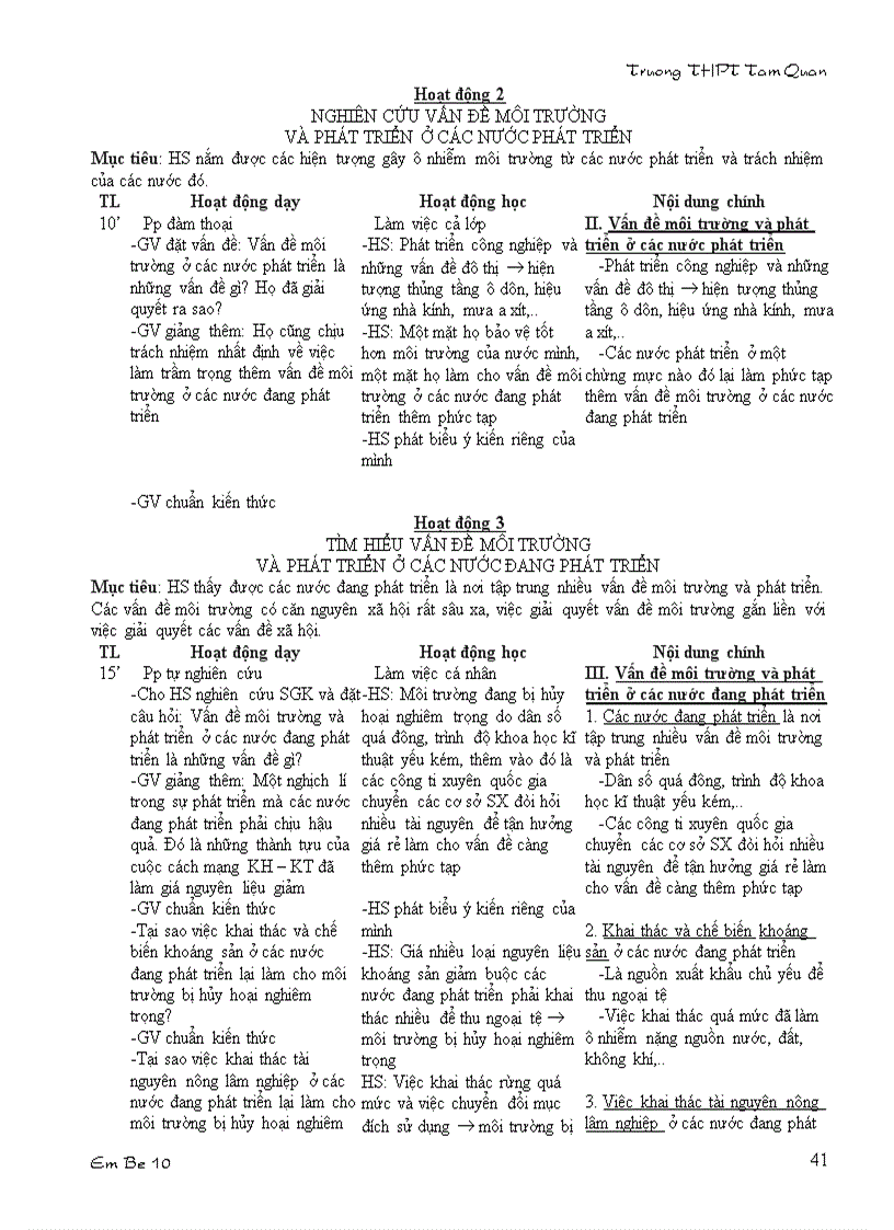 image for page Giáo án Địa 10 HKII 3 cột 1