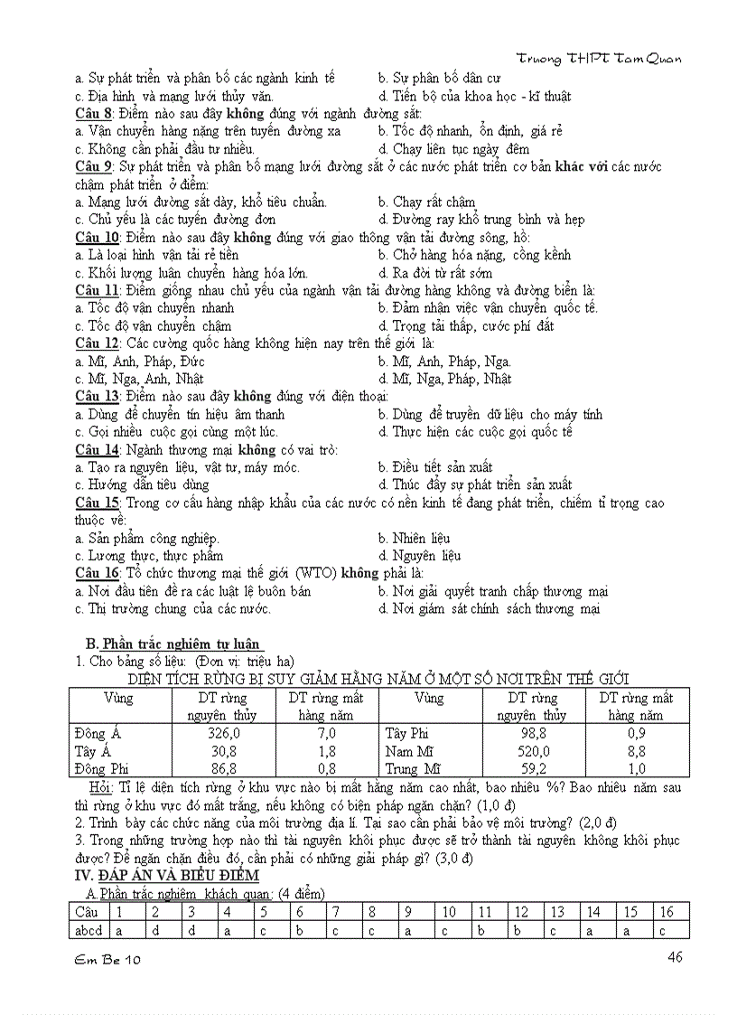 image for page Giáo án Địa 10 HKII 3 cột 1