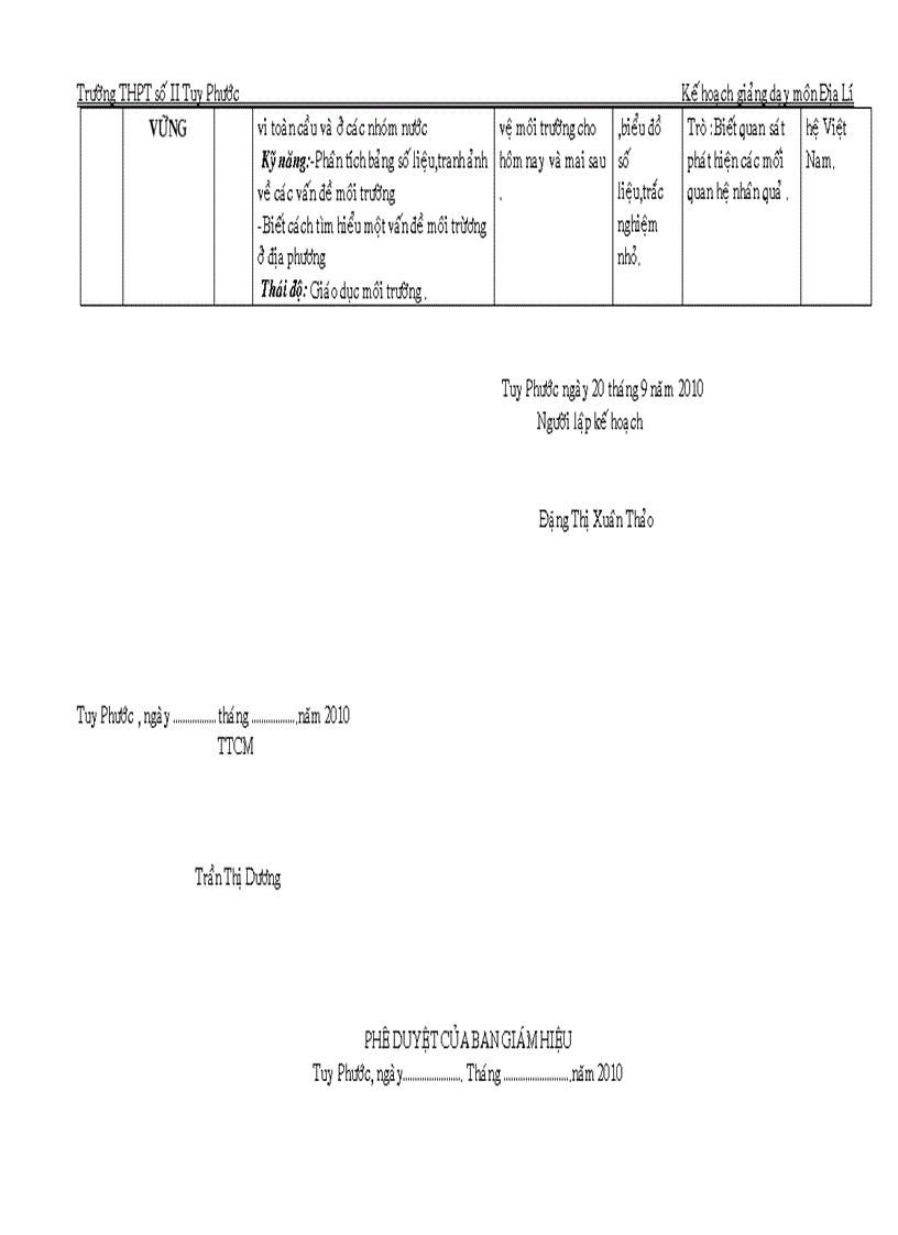image for page Ke hoach bo mon dia li theo chuan kien thuc