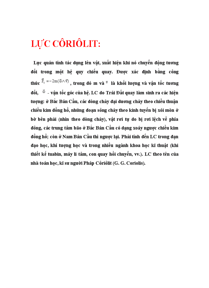 Lực Cô ri ô lit