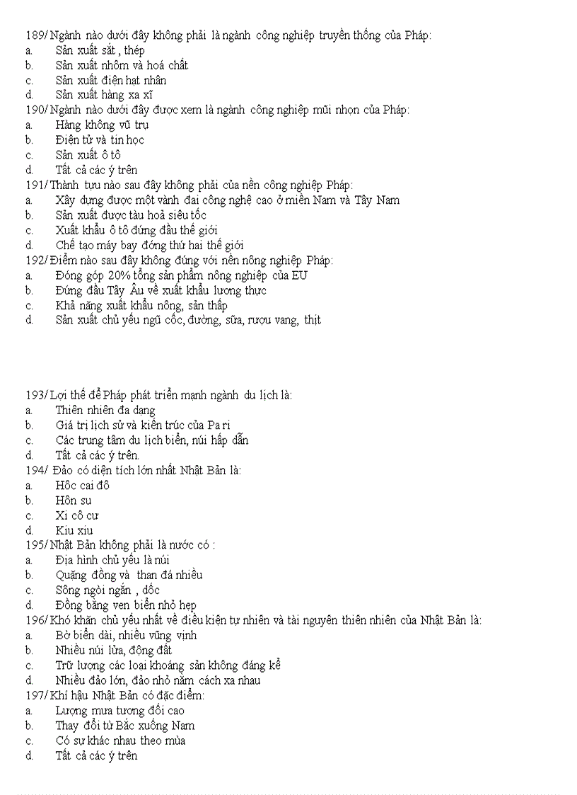 image for page Câu hỏi trắc nghiệm lớp Địa lí 11