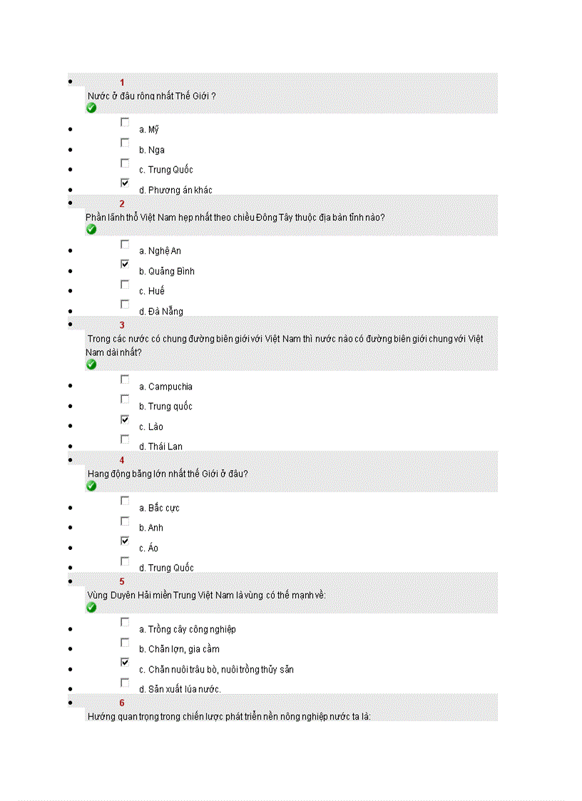 image for page Cau hoi trac ngiem dia li