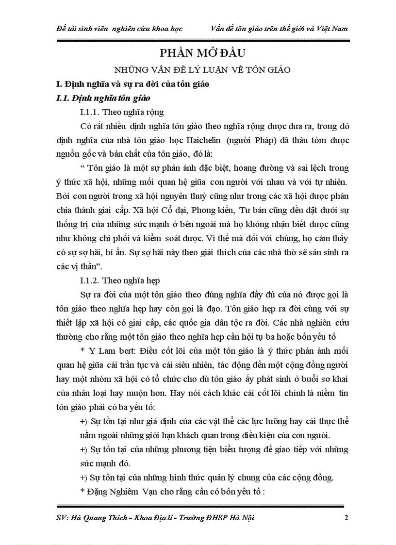 image for page Đề tài SV năm thứ 3 Vấn đề tôn giáo